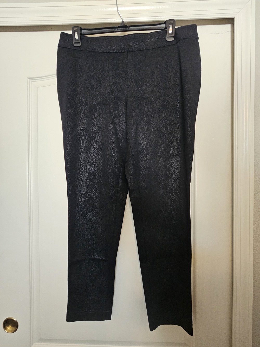 INC International Concepts Black Textured Cropped Ponte Pants
